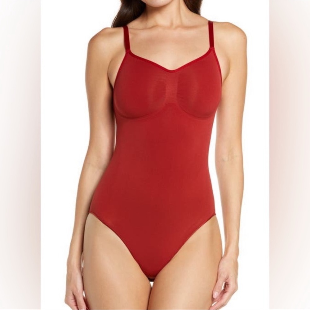 Skims Sculpting Snaps Bodysuit - Brick Red